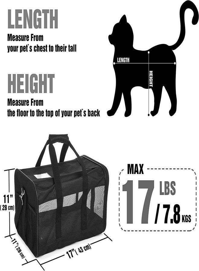 KIKA Pets SPRINGFRAME Carrier Dog Carrier Soft Sided Pet Travel Carrier for Cats, Small Dogs, Kittens or Puppies, Collapsible, Durable, Airline Approved, Travel Friendly Black (M) - Image 2